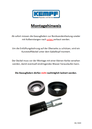 116550 Gaszugfeder Stahl 4000N, Hub=400